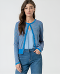 Fitted Cardigan with Ruffle Hem
