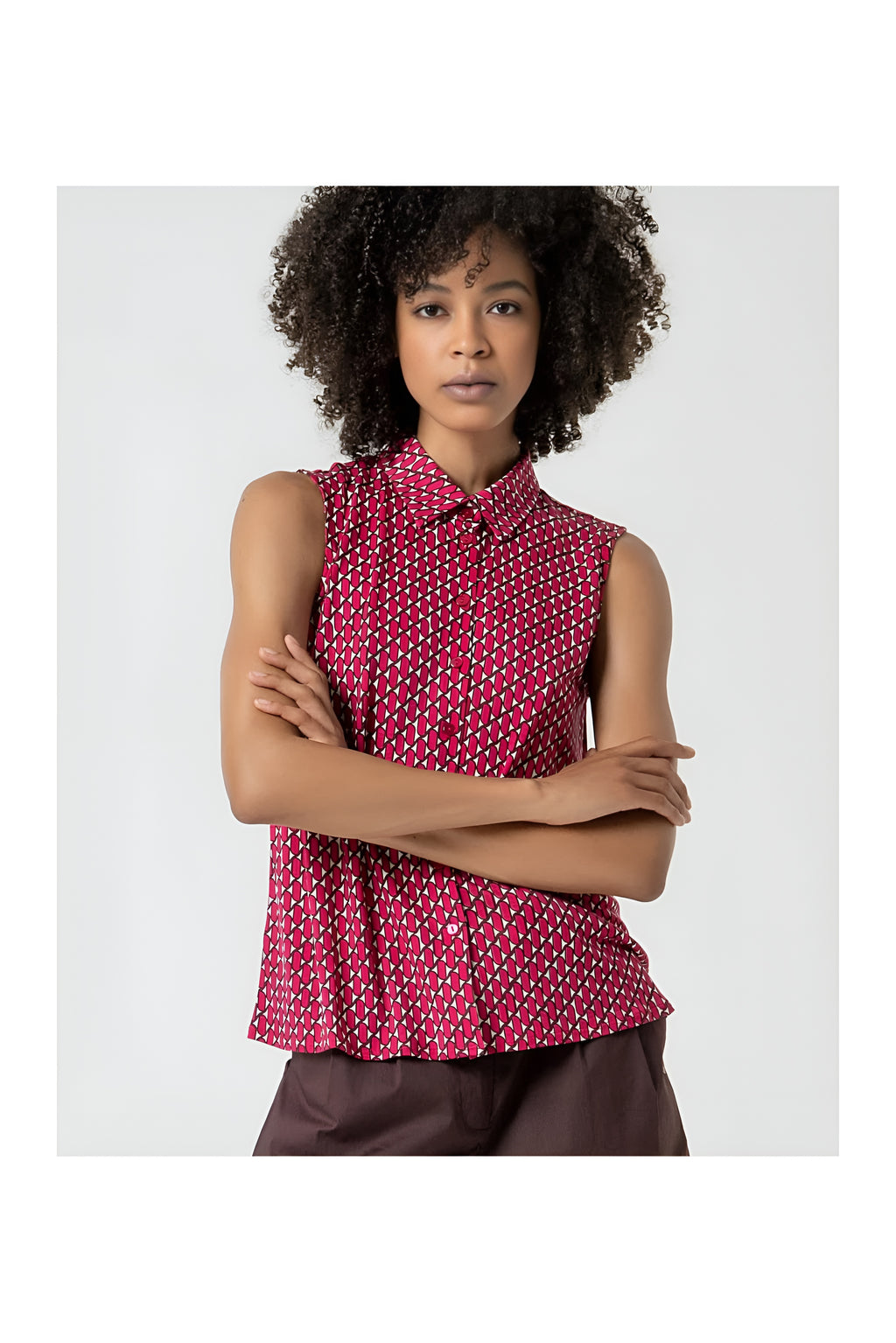 Printed Sleeveless Blouse